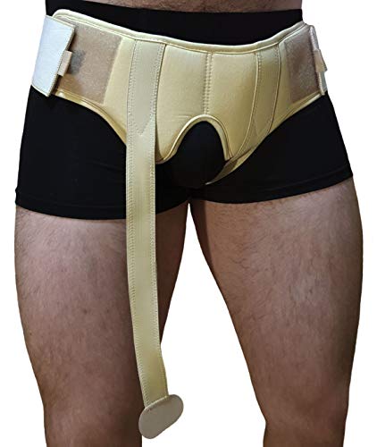 Cinturón para Hernia Inguinal Para los Hombres di aHeal - Soporte Doble Correa de compresión ajustable alivio del dolor de ingle - Tamaño 2: 89.5-97 CM; 35-38.1", Piel