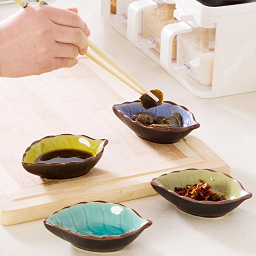 Cisixin Cuencos Plato Condimento，Juego de 4 Recipientes para Salsa y Condimentos de Todo Tipo