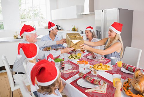 CITÉTOILE Table Mats Set of 4 Tablecloths Placemat Individual Dining Table Christmas Decoration Elegant PVC with Rectangle Snowflake Motif 45x30cm Slit