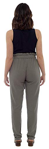 CityComfort Pantalones de Lino para Mujer | Traje de Verano para Las Mujeres con Cintura de Bolsa de Papel de Moda | Reino Unido 38 a 52 Pantalones de Talla Grande para Mujeres (50, Caqui)