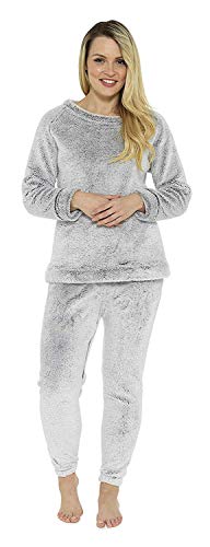 CityComfort Pijama Mujer Invierno | Conjunto de Pijama 2 Piezas Mangas Larga Pantalon Largo | Pijamas Polar Super Suave | Ropa Interior (44/46 EU, Gris)
