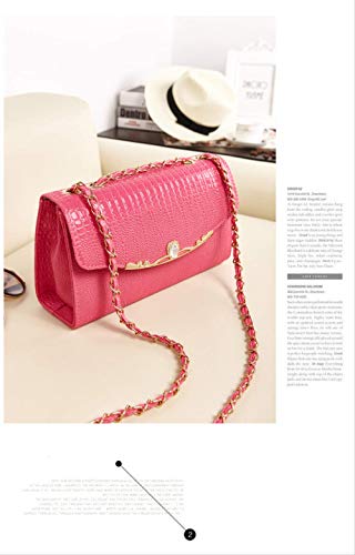 CKAKDEIKDES Cadena Bolso de mujer Bolso mini Bolso de hombro Bolso de estudiante Bolso cuadrado pequeño Tendencia Rosa Rojo