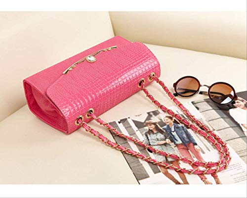 CKAKDEIKDES Cadena Bolso de mujer Bolso mini Bolso de hombro Bolso de estudiante Bolso cuadrado pequeño Tendencia Rosa Rojo