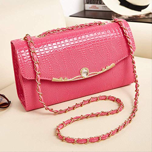 CKAKDEIKDES Cadena Bolso de mujer Bolso mini Bolso de hombro Bolso de estudiante Bolso cuadrado pequeño Tendencia Rosa Rojo