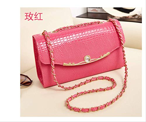 CKAKDEIKDES Cadena Bolso de mujer Bolso mini Bolso de hombro Bolso de estudiante Bolso cuadrado pequeño Tendencia Rosa Rojo