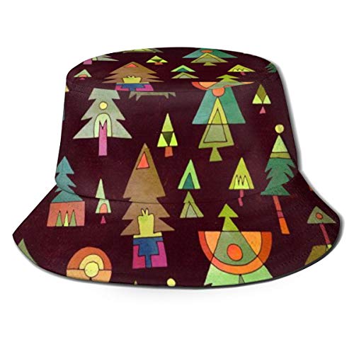 Cl4zyott - Gorro reversible para pescador, diseño de árbol de Navidad, color negro