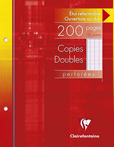 Clairefontaine 4411 C 5 unidades con 200 copias, con 2 perforaciones, 17 x 22 cm, 200 páginas con rayas francesas)