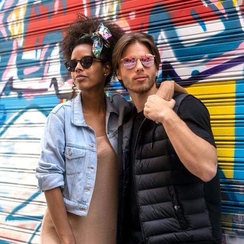 CLANDESTINE Orbita Gold Rose - Gafas de Sol de Nylon HD para Hombre & Mujer