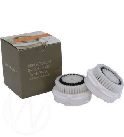 Clarisonic- 2 Piece Single Clarisonic Replacement Brush Heads 2 Pcs Pack - Sensitive, Reemplazo Clarisonic cabezas del cepillo Twin Pack - Sensible
