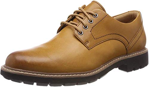 Clarks Batcombe Hall Derby - Zapatos de Cordones  para Hombre, Marrón (Tan Leather), 42.5 EU