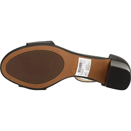 Clarks Deva Mae, Zapatos con Tacon y Correa de Tobillo para Mujer, Negro (Black Leather-), 41 EU