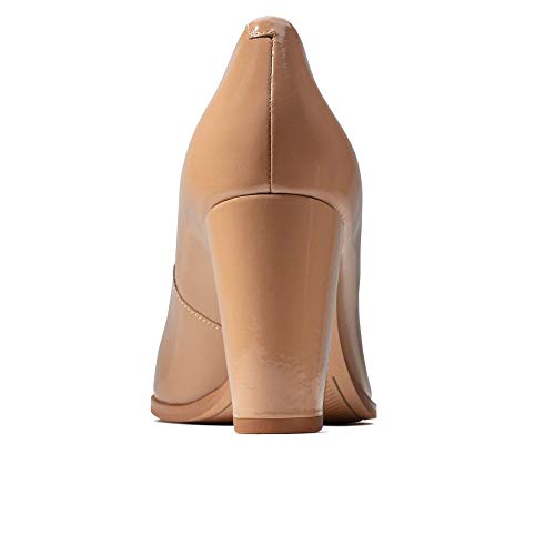 Clarks Kaylin Cara, Zapatos de Tacón para Mujer, Beige (Praline Patent Praline Patent), 38 EU