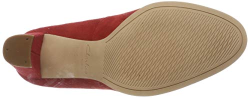 Clarks Kaylin Cara, Zapatos de Tacón para Mujer, Rojo (Red Suede Red Suede), 40 EU