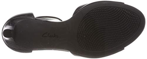Clarks Laureti Grace, Zapatos con Tacon y Correa de Tobillo para Mujer, Negro (Black Leather-), 40 EU