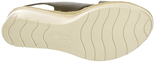 Clarks Palm Glow, Sandalia con Pulsera para Mujer, Verde (Khaki Leather), 41.5 EU