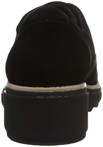 Clarks Sharon Noel, Zapatos de Cordones Derby para Mujer, Negro (Black Nubuck), 37.5 EU