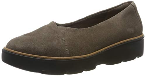 Clarks Un Balsa Go, Mocasines para Mujer, Gris (Taupe Suede Taupe Suede), 38 EU
