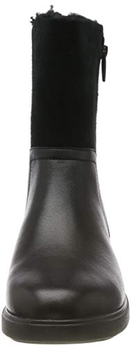 Clarks Un Elda Mid, Botas Slouch para Mujer, Negro (Black Combi Black Combi), 41.5 EU