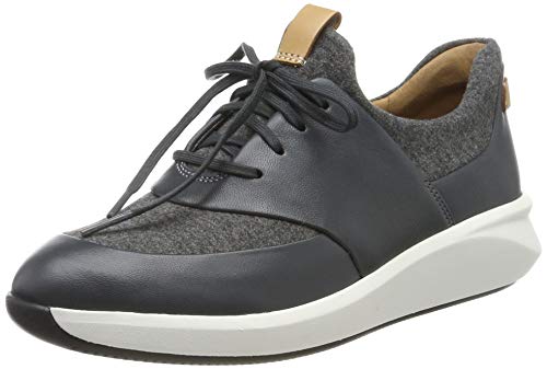 Clarks Un Rio Lace, Zapatillas, Gris (Dark Grey Dark Grey), 39 EU