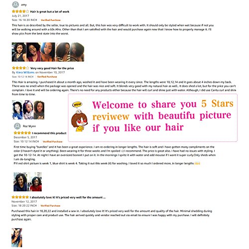 CLAROLAIR brasileño pelo rizado cabello virgen brasileño pelo rizado 3 paquetes de pelo humano brasileño extensión cabello rizado cabellos crespos (100 +/-5g)/(10 12 14'')