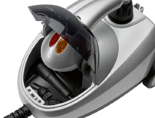 Clatronic DR 3280 - Vaporeta limpiador al vapor (4 bares), 10 accesorios, 1500W, color plateado