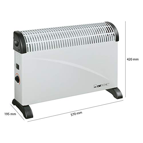Clatronic KH 3077 - Convector con termostato regulable, 3 niveles de temperatura, con regulador de potencia para un bajo consumo