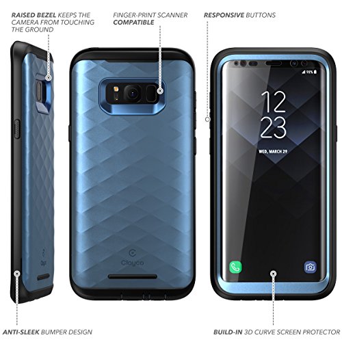 Clayco - Carcasa para Samsung Galaxy S8 (versión actualizada), Color Azul