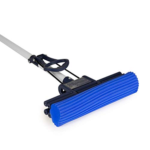 CleanAid OneTouch Easy Mopa, Fregona de Doble Rodillo con Esponja Absorbente de PVA y un Palo Telescópico Extra Largo de 140 cm