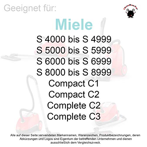 CleanMonster HEPA - Juego de 2 filtros para aspiradora Miele SF-HA 50 con carbón activo contra olores y 5 filtros de motor para S8000 S6000 S5000 S4000 Complete C2 C3 Compact C1 C2 S8340 S6240 S5211