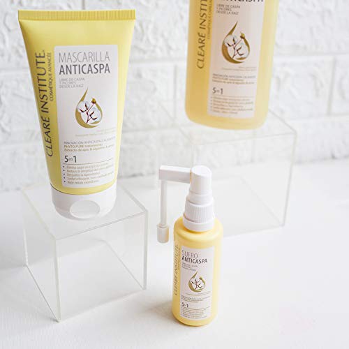 Clearé Institute Suero Anticaspa Purificante y Refrescante - Efecto Micropeeling Natural | Elimina Caspa y Picores | 94% Ingredientes Naturales | Sin Sulfatos, Siliconas ni Parabenos - 75ml