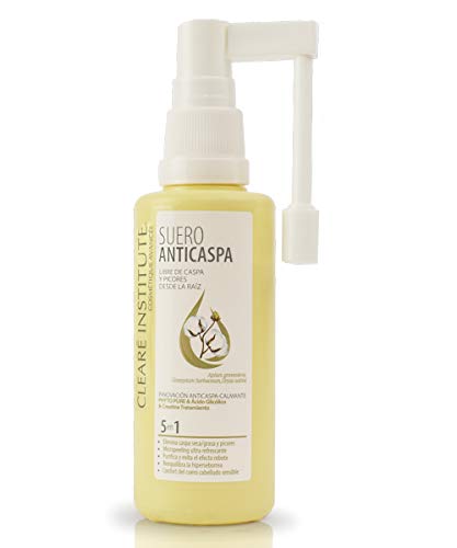 Clearé Institute Suero Anticaspa Purificante y Refrescante - Efecto Micropeeling Natural | Elimina Caspa y Picores | 94% Ingredientes Naturales | Sin Sulfatos, Siliconas ni Parabenos - 75ml
