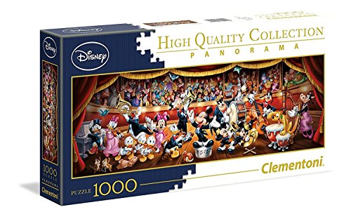 Clementoni-39445 Orchestra Puzzle 1000 Piezas Panorama Disney Orquesta, Multicolor, pezzi (39445.6)