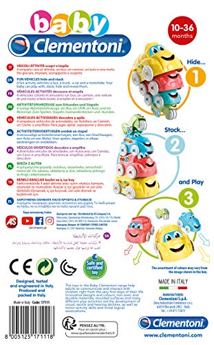 Clementoni- Rompecabezas Set 4 vehículos apilables, Multicolor (17111.8)