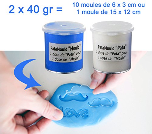 Cleopatre - BLLCC22-80 - Pasta de silicona para hacer moldes, 2x40 gr, bicomponente.