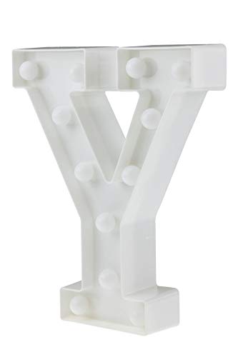 Clever Creations - Letras para Decoraciones caseras - Ideal para Decorar tu casa o para Eventos como Bodas y cumpleaños - con Luces LED - Funcionan con Pilas - Blanco Y