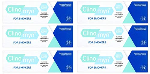 Clinomyn antimanchas Flúor Pasta de dientes para los fumadores - Paquete de 6