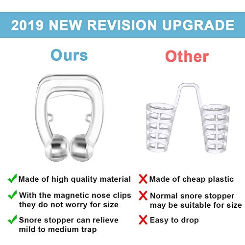 Clip Antironquidos, Cayenne 3 Piezas Anti Ronquidos Silicona Magnético Anti Ronquidos Efectivos Stopper Ronquidos Anti, Ayuda a Respirar Y Mejorar el Sueño
