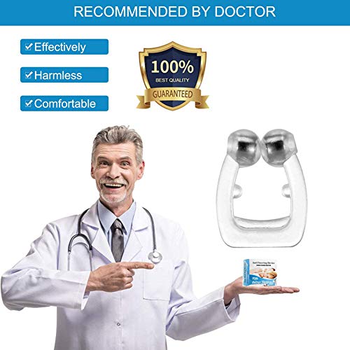 Clip de nariz portátil de silicona anti ronquidos ayuda para dormir Cómodo y profesional alivia el roncador dilatador(4 piezas)