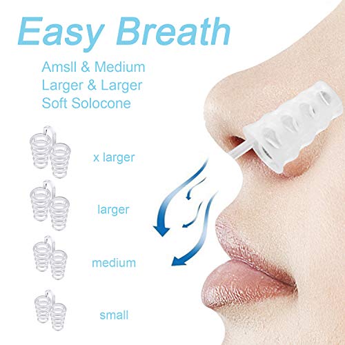 Clip Nasal Magnético Anti-Ronquidos, 8 Piezas Dilatador Nasal Anti Ronquidos roncar Dispositivo Anti Ronquidos eficaz, Nariz de Silicona, Nose Clip Silicona para Ayudar a Dormir Mejor (2)