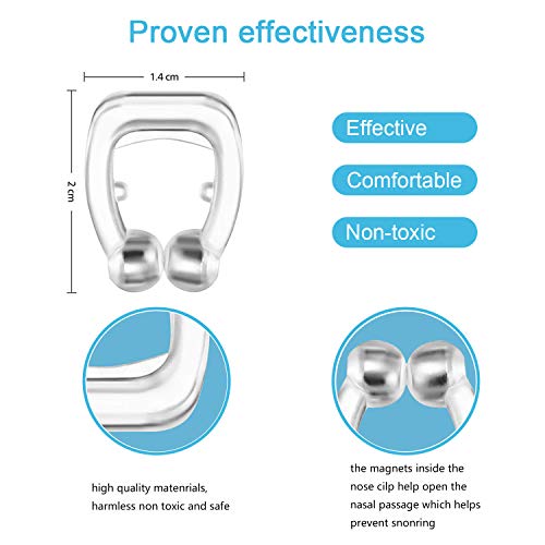Clip Nasal Magnético Anti-Ronquidos, 8 Piezas Dilatador Nasal Anti Ronquidos roncar Dispositivo Anti Ronquidos eficaz, Nariz de Silicona, Nose Clip Silicona para Ayudar a Dormir Mejor (2)