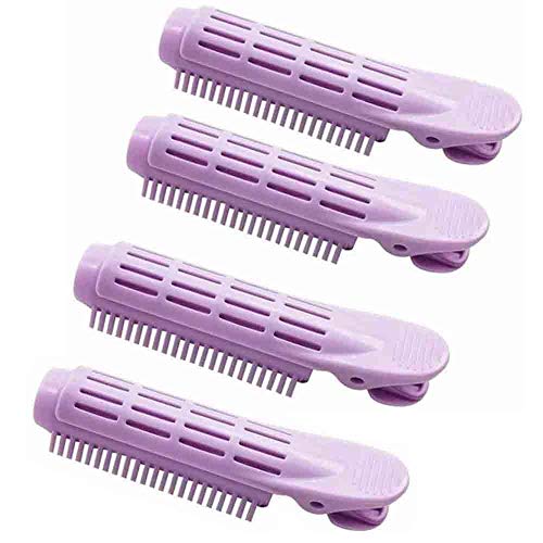 Clip para raíz de cabello voluminizador, clip para rizador de cabello natural, esponjoso, 4 unidades (morado)