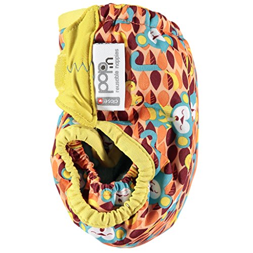 Close Parent Pop in Pañal Individual Lavable de Tela 1 pc Pañal Lavable de Bambú para Bebe, Pañal Ajustable y Reutilizable para Bebés Antiescapes Estampado Ticky and Bert Monkey