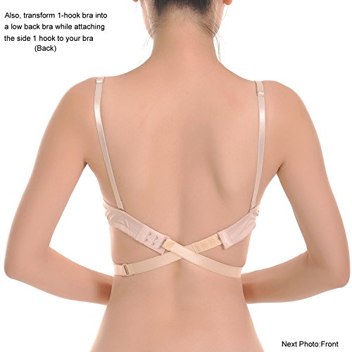 Closecret Sujetador Ajustable de Espalda Baja para Mujer Correas de Conversión 2 Ganchos (Paquete de 3)