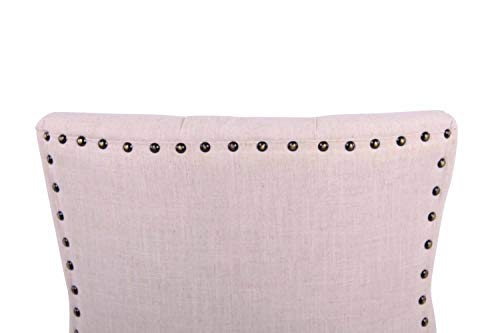 CLP Silla De Comedor Aberdeen En Tela I Silla De Salón En Diseño Clásico & con Base De Madera I Silla De Cocina De Estilo Escandinavo I Color: Crema, Madera Clara Envejecida