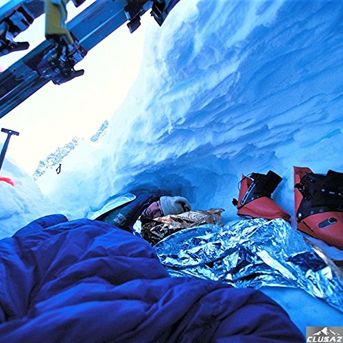 CLUSAZ Manta de Emergencia Plata XL 210x160cm (Paquete de 6) Retiene hasta el 90% del Calor, Impermeable, Esquí, Maratón, Senderismo, Campamento, Primeros Auxilios, Seguridad Vial - GARANTÍA