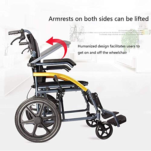 CN Cover Silla De Ruedas Manual Liviana, Sillas De Ruedas Todoterreno, con Frenos De Mano, Ruedas De Liberación Rápida, Silla De Ruedas Manual Plegable, Heridos Y Quirúrgicos, Almacenamiento Fácil