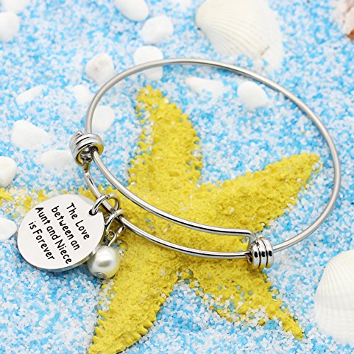 Coagurmes Aunt Gifts - Pulsera de sobrina regalos de tía - El amor entre una tía y sobrina es para siempre