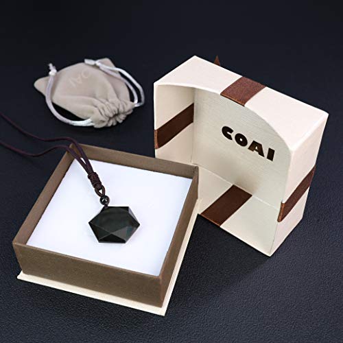 COAI Colgante Hexágono Estrella de David en Obsidiana