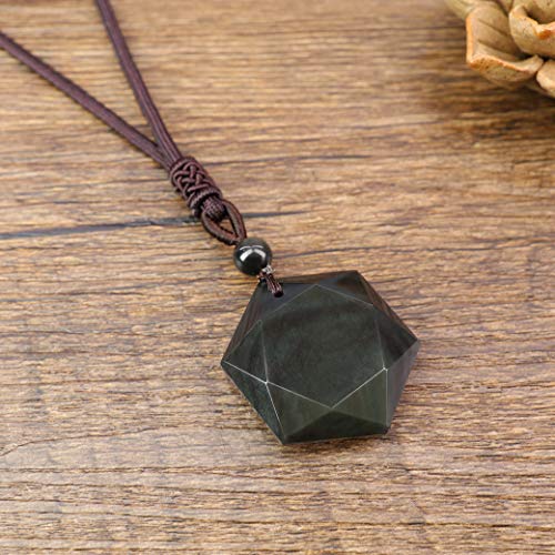 COAI Colgante Hexágono Estrella de David en Obsidiana