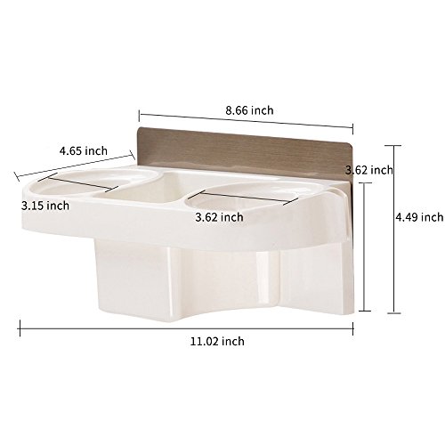 COAWG - Soporte de Pared para Secador de Pelo, Adhesivo sin Taladro Plástico Resistente al Calor para Secadora y Plancha Cesta Organizadora para Dyson Organizador Baño